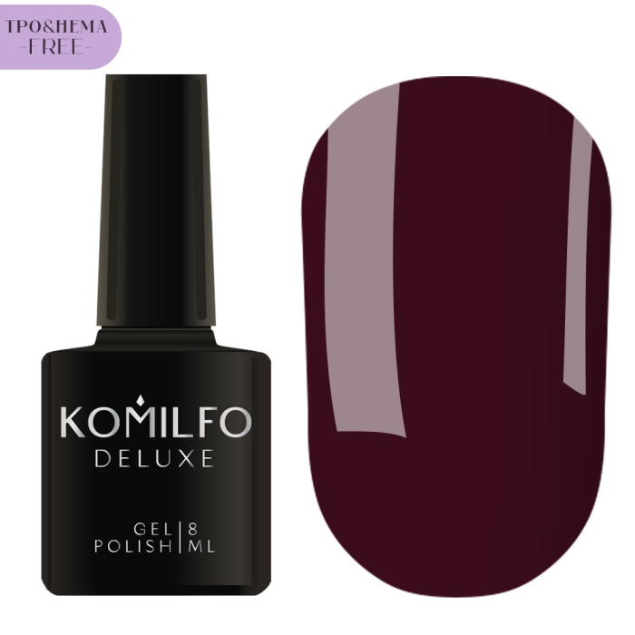 Гель-лак Komilfo Deluxe Series №D303, темно-винный, 8 мл (HEMA/TPO free)