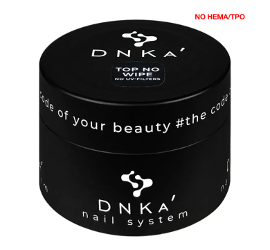 Топ, без липкого слоя и УФ-фильтров, DNKa Top Coat No Wipe (no UV-filters) New Formula, 30 мл