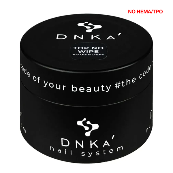 Топ, без липкого шару та УФ-фільтрів, DNKa Top Coat No Wipe (no UV-filters) New Formula, 30 мл