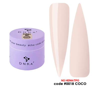Гель для нарощування DNKa Builder Gel New Formula #0018 Coco, світло-персиковий, 30 мл