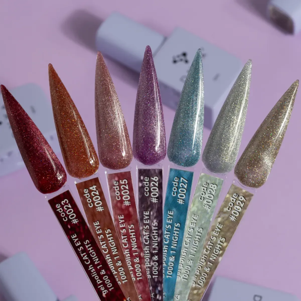 Гель-лак котяче око DNKa Gel Polish 1000&1 Nights #0029 New Formula, світловідбівний, золотий, 7мл