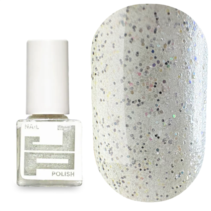 Лак для нігтів Jerden Proff Nail Polish №12, біла емаль з блискітками, 5 мл
