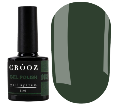 Гель лак Crooz Gel Polish №108, глибокий темно-зелений, 8 мл