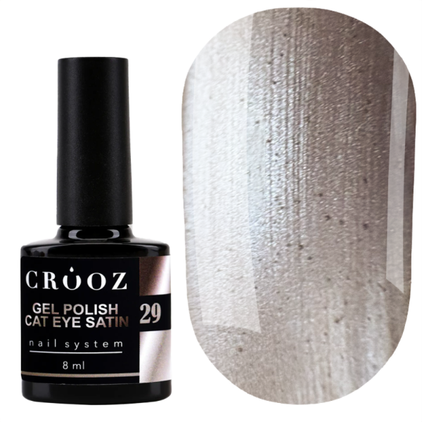 Гель-лак котяче око Crooz Cat Satin №29, холодний коричневий, 8 мл