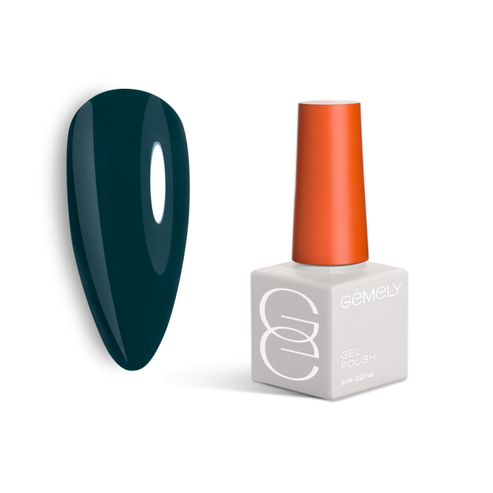 Гель-лак GEMELY Max Color №053, черно-изумрудный, 6 мл